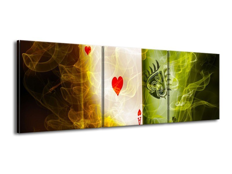 Glas schilderij Spel | Rood, Groen, Geel | 150x50cm 3Luik