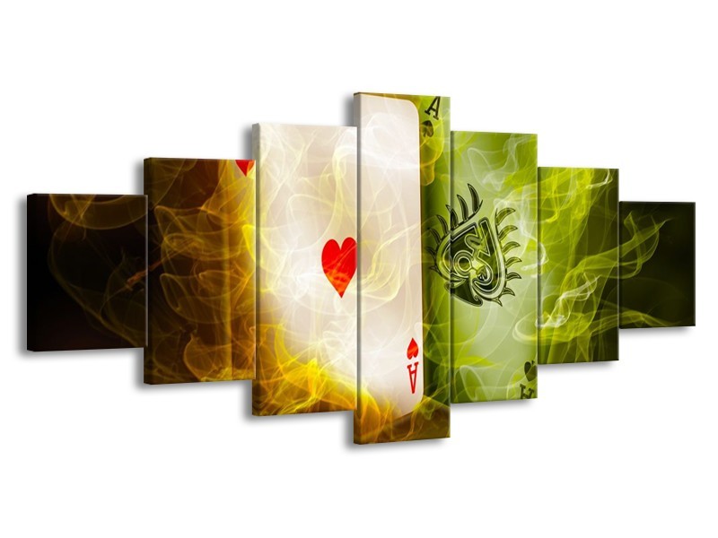 Glas schilderij Spel | Rood, Groen, Geel | 210x100cm 7Luik