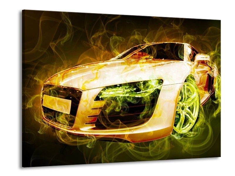 Glas schilderij Audi | Bruin, Groen | 100x70cm 1Luik