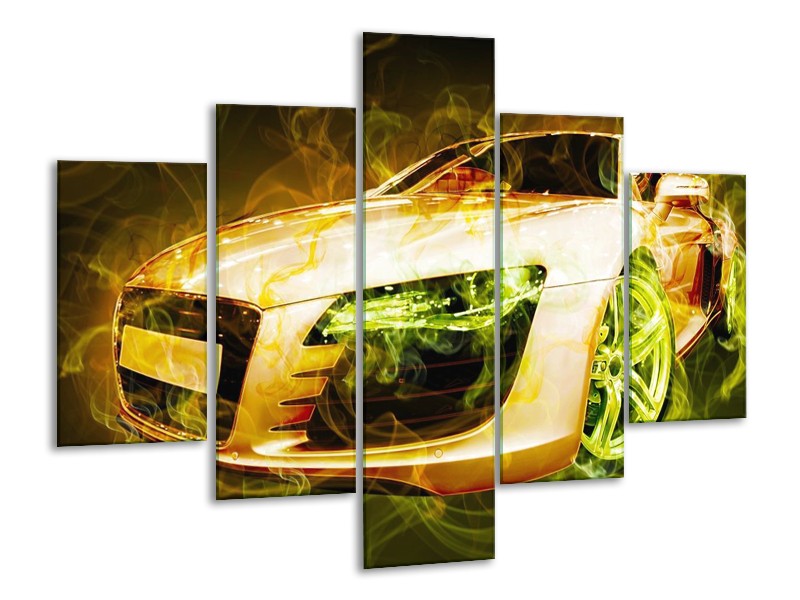Glas schilderij Audi | Bruin, Groen | 100x70cm 5Luik