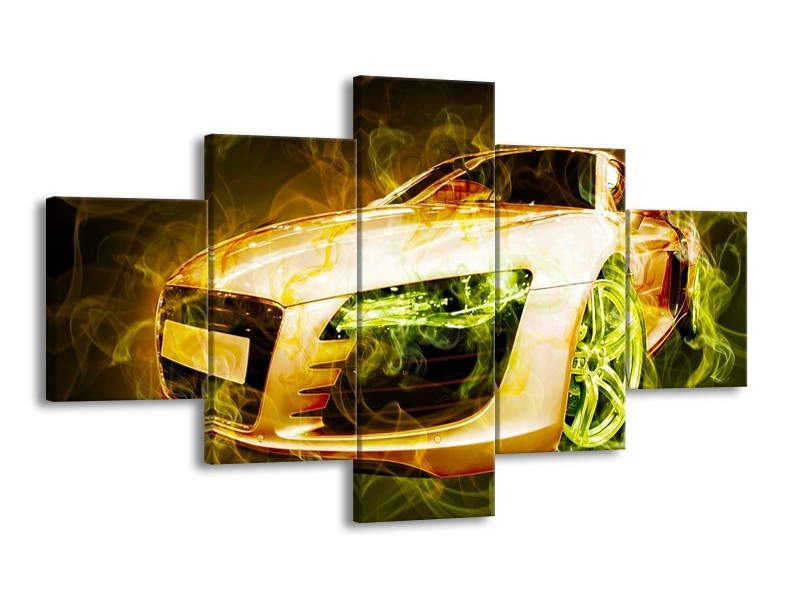 Glas schilderij Audi | Bruin, Groen | 125x70cm 5Luik