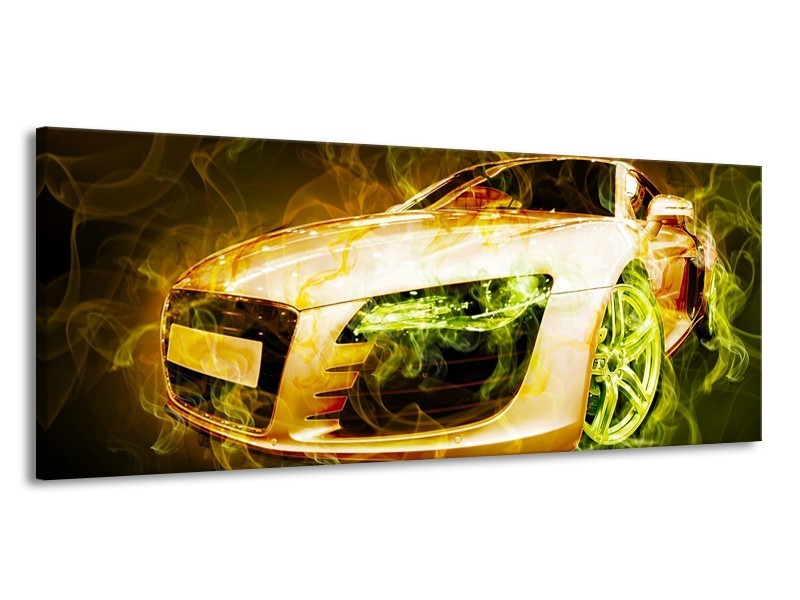 Glas schilderij Audi | Bruin, Groen | 145x58cm 1Luik