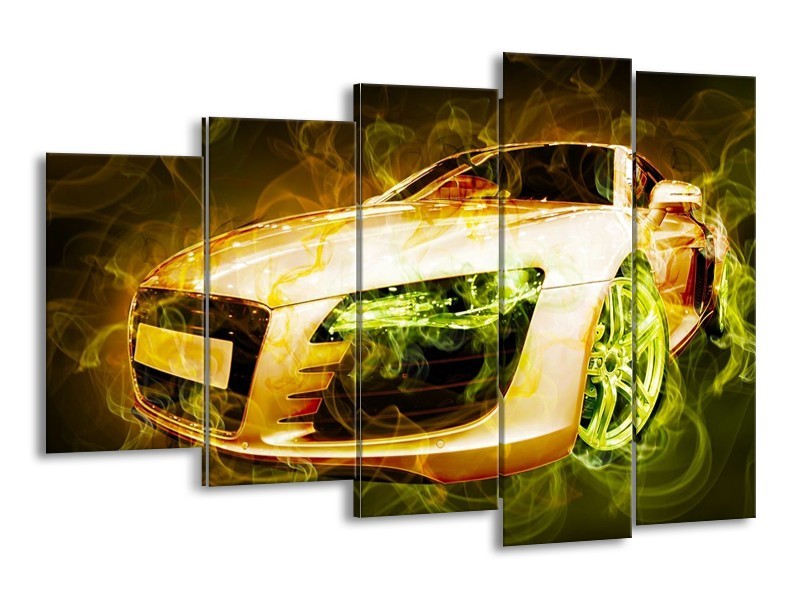Glas schilderij Audi | Bruin, Groen | 150x100cm 5Luik