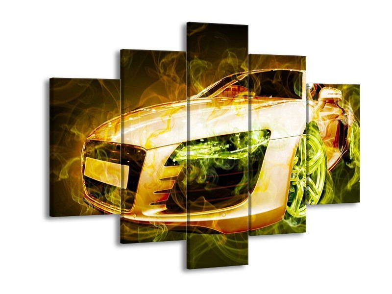 Canvas schilderij Audi | Bruin, Groen | 150x105cm 5Luik