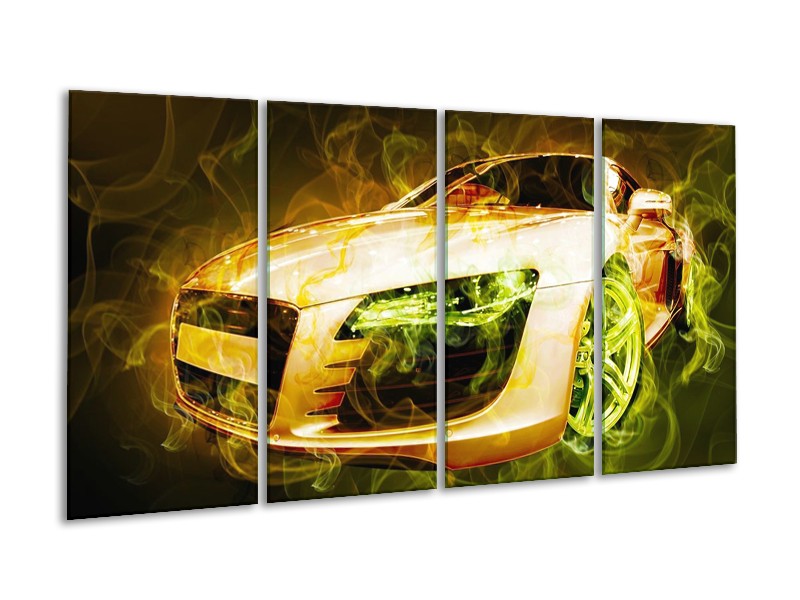 Glas schilderij Audi | Bruin, Groen | 160x80cm 4Luik