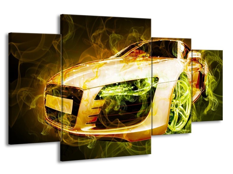 Glas schilderij Audi | Bruin, Groen | 160x90cm 4Luik