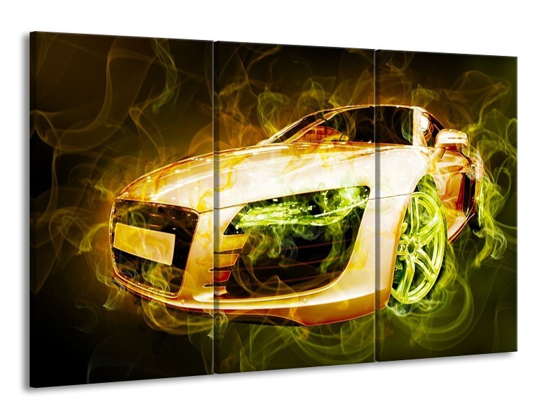 Canvas schilderij Audi | Bruin, Groen | 165x100cm 3Luik