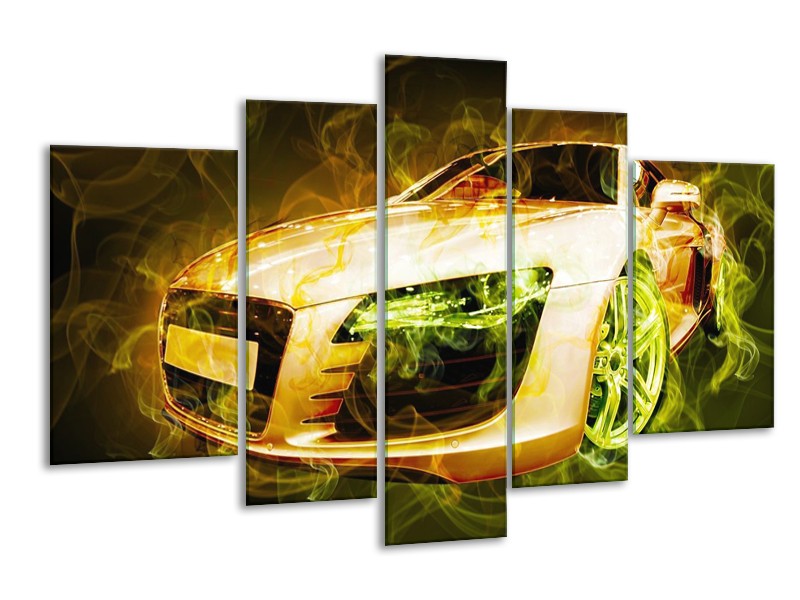 Canvas schilderij Audi | Bruin, Groen | 170x100cm 5Luik