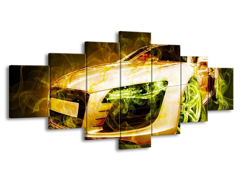 Canvas schilderij Audi | Bruin, Groen | 210x100cm 7Luik