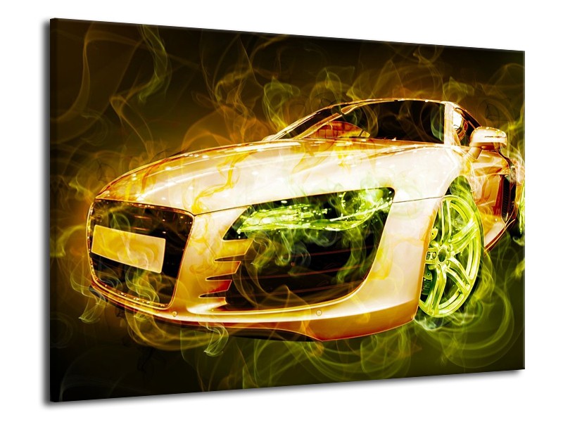 Glas schilderij Audi | Bruin, Groen | 70x50cm 1Luik