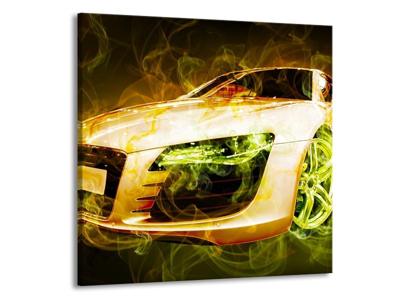 Glas schilderij Audi | Bruin, Groen | 70x70cm 1Luik