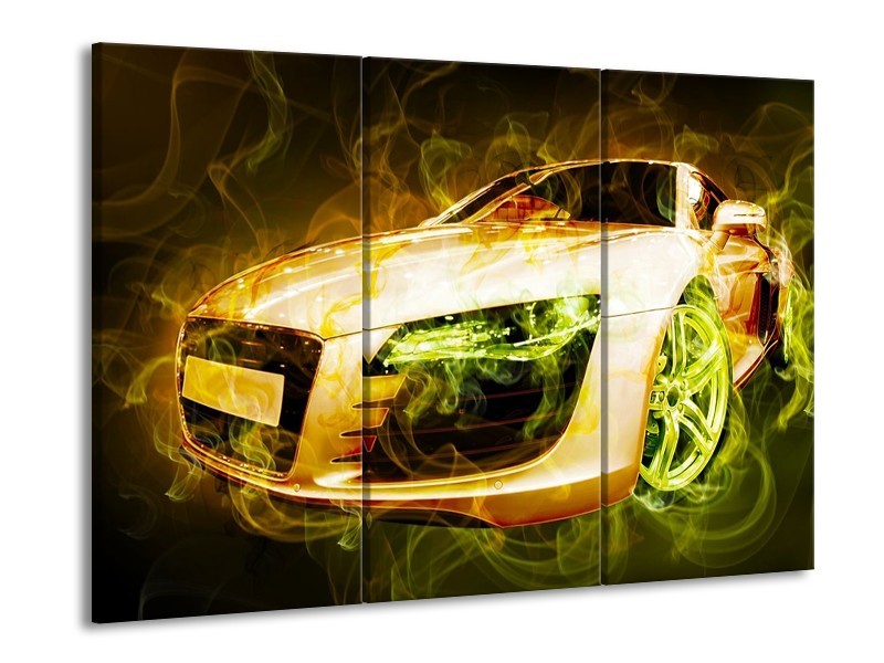 Canvas schilderij Audi | Bruin, Groen | 90x60cm 3Luik