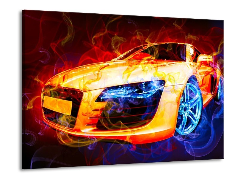 Glas schilderij Audi | Rood, Blauw, Rood | 100x70cm 1Luik