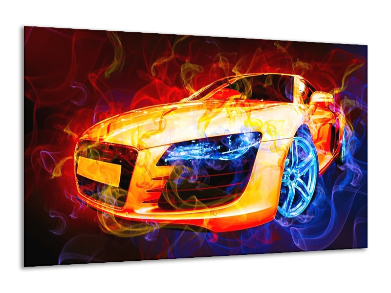 Glas schilderij Audi | Rood, Blauw, Rood | 120x70cm 1Luik