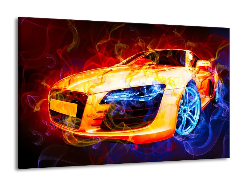 Glas schilderij Audi | Rood, Blauw, Rood | 140x90cm 1Luik