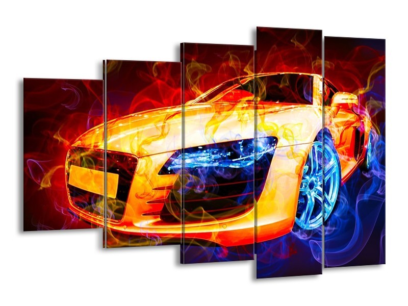 Canvas schilderij Audi | Rood, Blauw, Rood | 150x100cm 5Luik