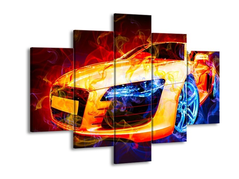Canvas schilderij Audi | Rood, Blauw, Rood | 150x105cm 5Luik