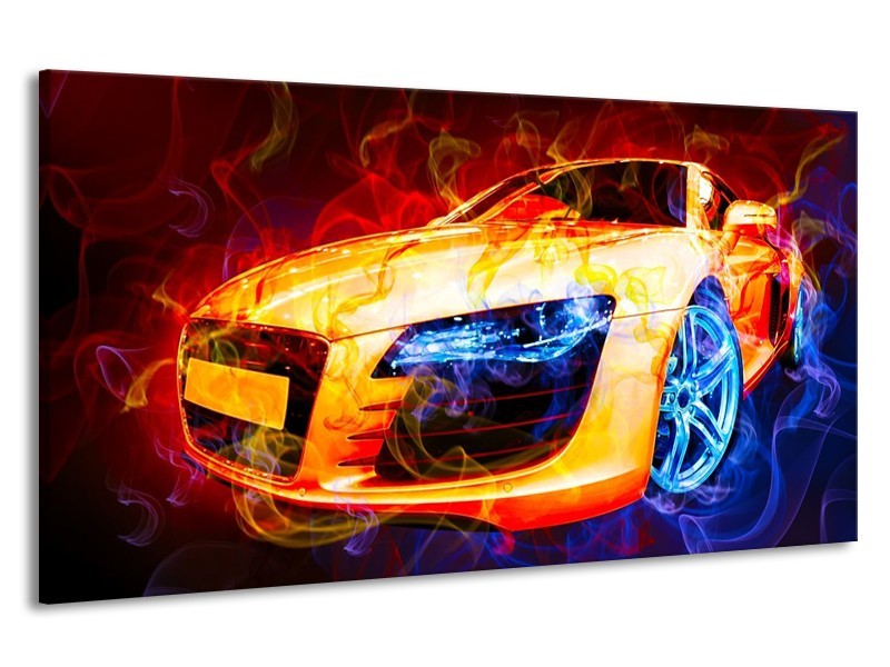 Canvas schilderij Audi | Rood, Blauw, Rood | 190x100cm 1Luik
