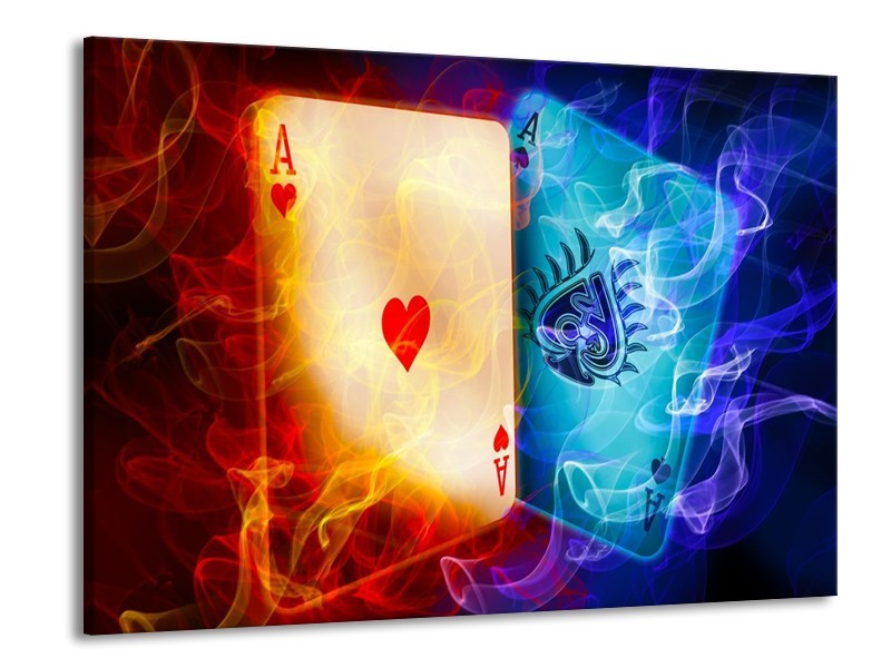 Canvas schilderij Spel | Rood, Blauw, Rood | 100x70cm 1Luik