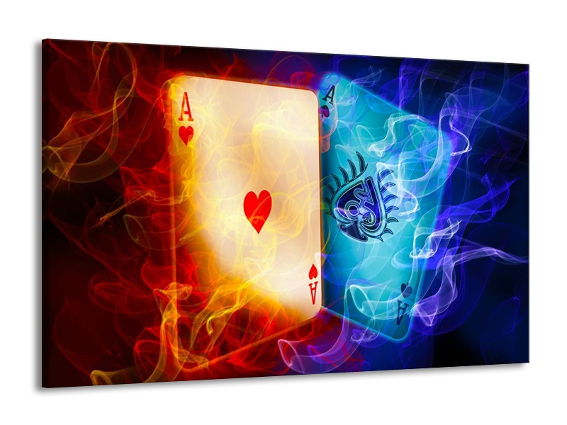 Canvas schilderij Spel | Rood, Blauw, Rood | 140x90cm 1Luik