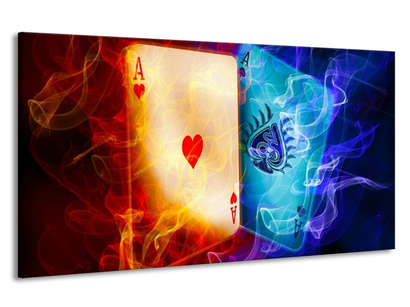 Canvas schilderij Spel | Rood, Blauw, Rood | 190x100cm 1Luik