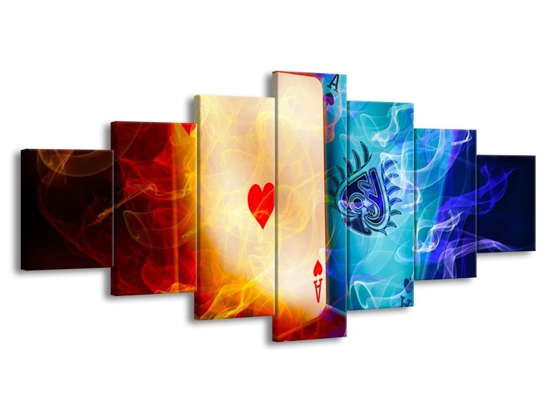 Glas schilderij Spel | Rood, Blauw, Rood | 210x100cm 7Luik