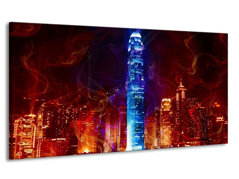 Canvas schilderij Modern | Rood, Blauw, Rood | 170x90cm 1Luik