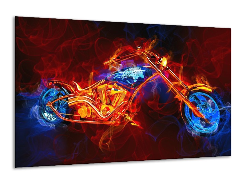 Canvas schilderij Motor | Rood, Blauw, Rood | 120x70cm 1Luik