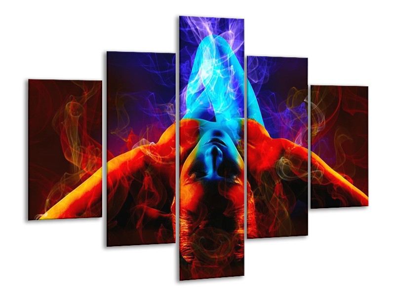 Glas schilderij Kunst | Rood, Blauw, Rood | 100x70cm 5Luik