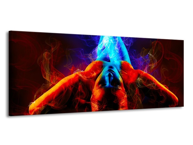 Canvas schilderij Kunst | Rood, Blauw, Rood | 145x58cm 1Luik