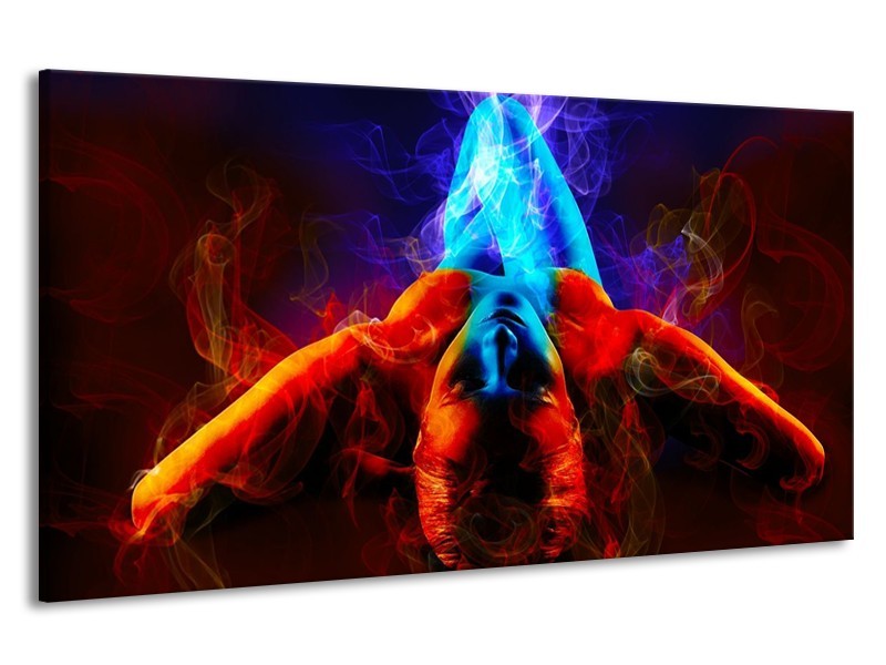 Canvas schilderij Kunst | Rood, Blauw, Rood | 190x100cm 1Luik