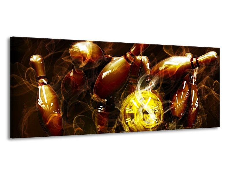 Glas schilderij Spel | Bruin, Geel, Zwart | 145x58cm 1Luik
