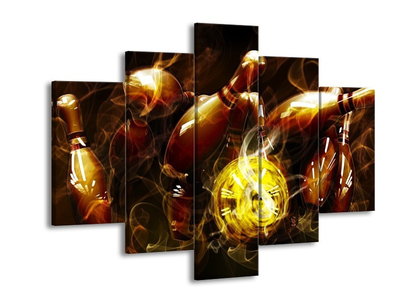 Glas schilderij Spel | Bruin, Geel, Zwart | 150x105cm 5Luik