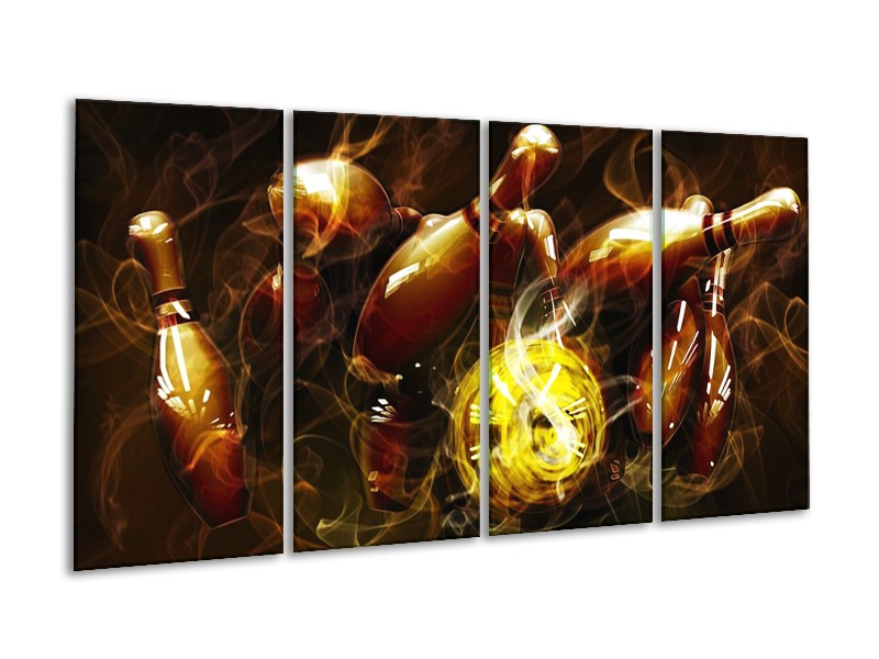 Glas schilderij Spel | Bruin, Geel, Zwart | 160x80cm 4Luik