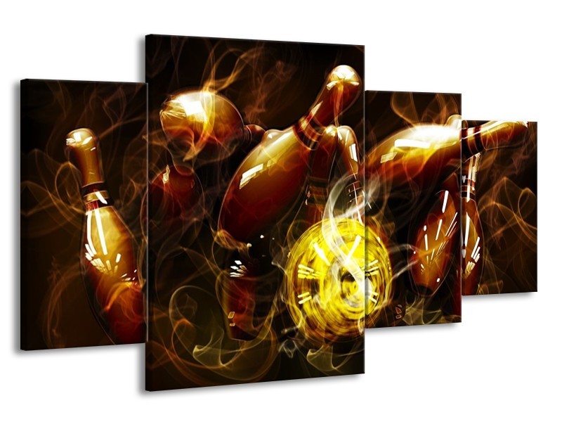 Glas schilderij Spel | Bruin, Geel, Zwart | 160x90cm 4Luik