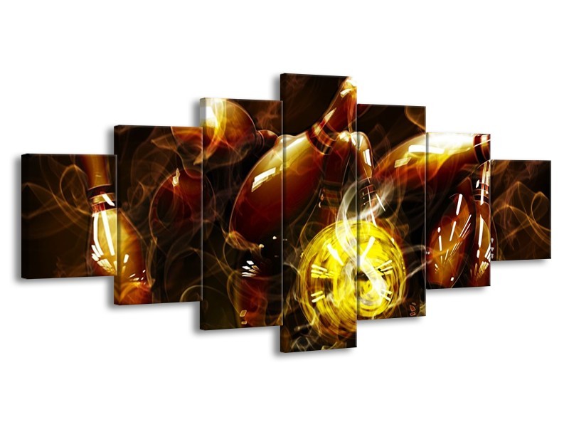 Glas schilderij Spel | Bruin, Geel, Zwart | 210x100cm 7Luik