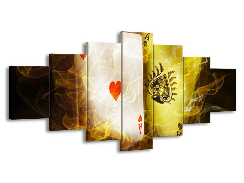 Glas schilderij Spel | Geel, Wit, Groen | 210x100cm 7Luik