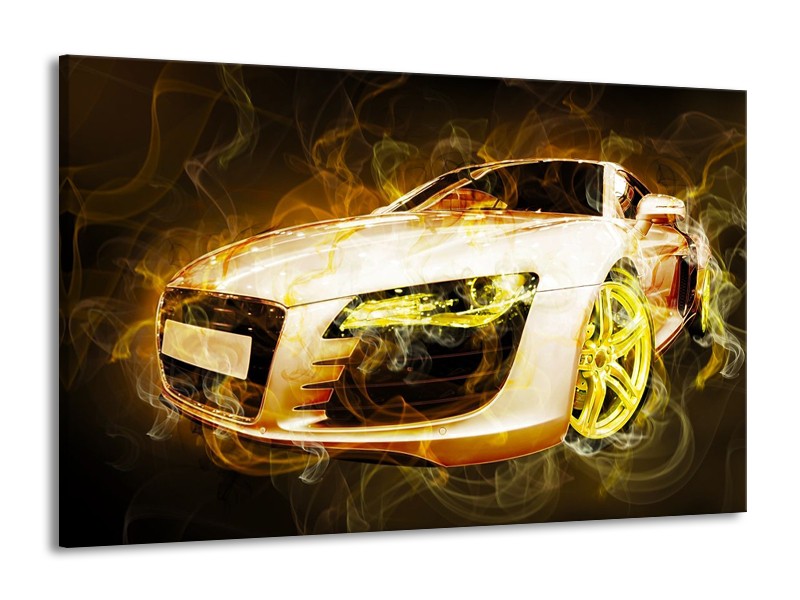 Canvas schilderij Audi | Geel, Wit, Groen | 140x90cm 1Luik