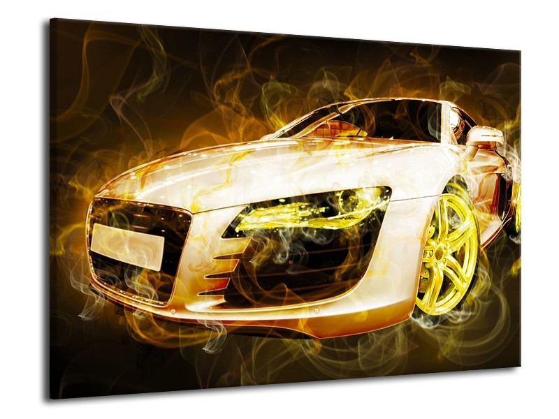 Canvas schilderij Audi | Geel, Wit, Groen | 70x50cm 1Luik