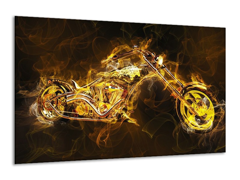 Canvas schilderij Motor | Geel, Wit, Groen | 120x70cm 1Luik