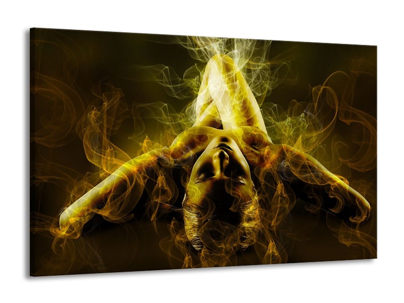 Canvas schilderij Lichaam | Geel, Wit, Groen | 140x90cm 1Luik