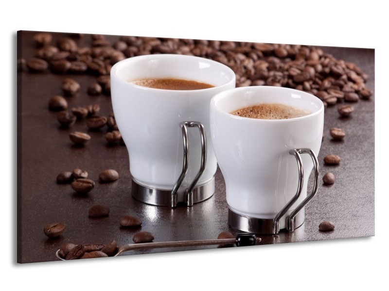 Canvas schilderij Koffie | Bruin, Wit | 190x100cm 1Luik