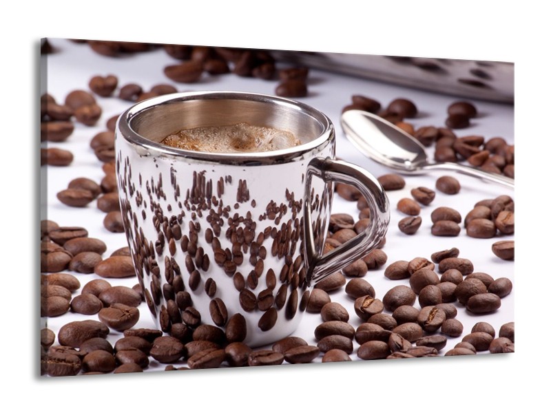 Canvas schilderij Koffie | Bruin, Wit | 140x90cm 1Luik