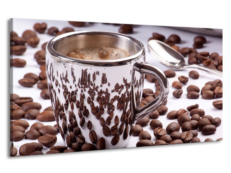 Canvas schilderij Koffie | Bruin, Wit | 190x100cm 1Luik