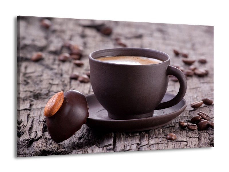Canvas schilderij Koffie | Bruin, Wit | 140x90cm 1Luik