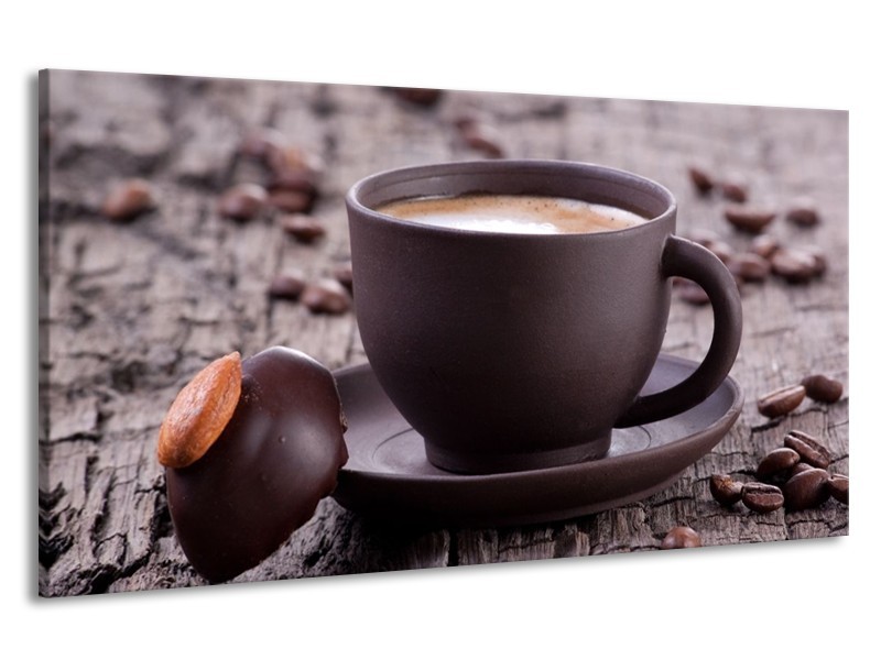 Canvas schilderij Koffie | Bruin, Wit | 190x100cm 1Luik