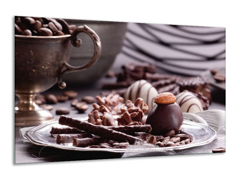 Canvas schilderij Koffie | Bruin, Wit | 120x70cm 1Luik