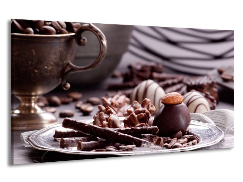 Canvas schilderij Koffie | Bruin, Wit | 190x100cm 1Luik