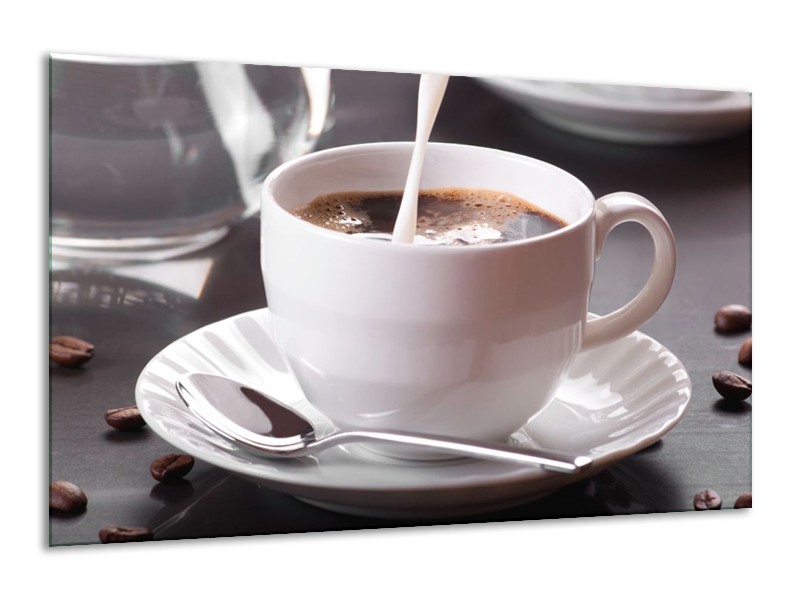 Canvas schilderij Koffie | Wit, Bruin | 120x70cm 1Luik