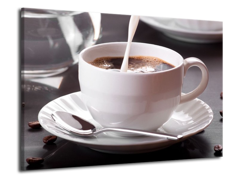 Canvas schilderij Koffie | Wit, Bruin | 70x50cm 1Luik